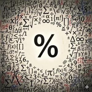 ymbole pourcentage entouré de formules et chiffres mathématiques — illustration de l'article sur les statistiques de l'isolement au travail en France